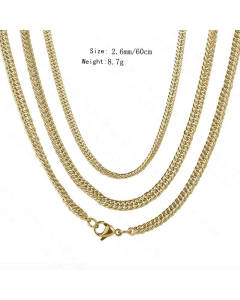  Simple Sideway Double Weaving Grinding Four-Sided Pendant Stainless Steel Necklace