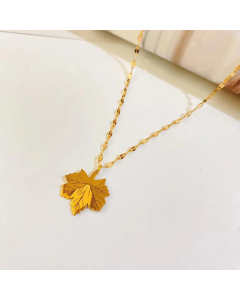 Titanium Steel Necklace Personalized Fashion Leaves Make Money Overnight Clavicle Chain Maple Leaf Pendant 