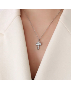  Jewelry Retro Small Mushroom Pendant Clavicle Chain Titanium Steel Necklace