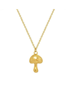  Jewelry Retro Small Mushroom Pendant Clavicle Chain Titanium Steel Necklace