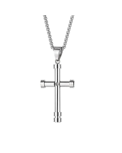 Men Stainless Steel Necklace Personalized Disco Street Hiphop Vintage Cross Pendant