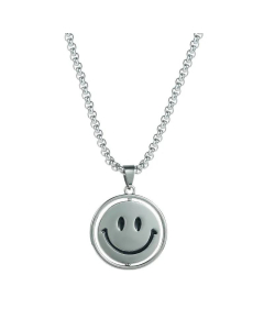Smiling Face Crying Face Expression Fashion Hip-Hop Style Pendant Necklace