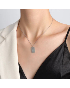 Personality Titanium Steel Necklace Plated 18K Gold Star Sun Square Clavicle Necklace Jewelry
