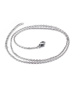 Wholesale New Simple Temperament Cross Chain Welding Stainless Steel Necklace -01-Steel Color