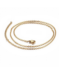 Wholesale New Simple Temperament Cross Chain Welding Stainless Steel Necklace -01-Gold Color