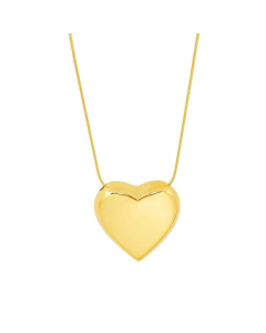 18K Golden Heart-Shaped Clavicle Chain Heart Love Heart Pendant Necklace Titanium Steel-Gold Color-01