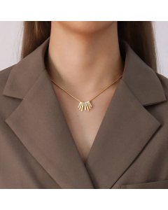Female Clavicle Chain Titanium Steel Trendy Cross-Border Hot Products Time Stamp Rouge Gloss Necklace