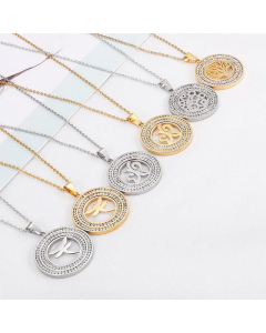 European And American Fashion Stainless Steel Electroplating Hollow Pendant Clavicle Chain Wholesale_colorza_3