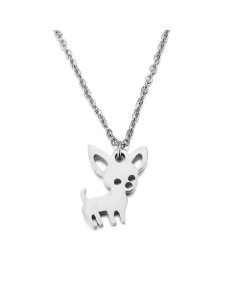 Exquisite Puppy Stainless Steel Necklace Creative Hollow Pet Dog Necklace Wholesale Jewelry