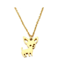 Exquisite Puppy Stainless Steel Necklace Creative Hollow Pet Dog Necklace Wholesale Jewelry