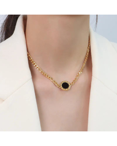 Simple Clavicle Chain Retro Titanium Steel Roman Numeral Pendant Necklace Fine Jewelry