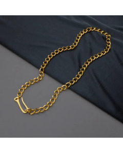 Minimalist Thick Straps Fishhook Necklace Fashion Personality Sweater Hip Hop Clavicle Chain Titanium Steel Female