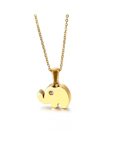 Auspicious Baby Elephant Stainless Steel Necklace Fine Jewelry Accessories Wholesale 