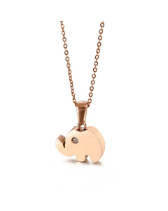 Auspicious Baby Elephant Stainless Steel Necklace Fine Jewelry Accessories Wholesale 