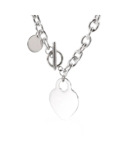 Women's Titanium Steel O-Type Chain With Stainless Steel OT Buckle Peach Heart Women's Necklace Jewelry Wholesale