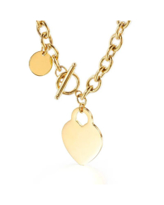Women's Titanium Steel O-Type Chain With Stainless Steel OT Buckle Peach Heart Women's Necklace Jewelry Wholesale