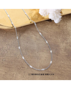 Wholesale Jewelry Simple Titanium Steel Plated 18K Gold Jewelry Bare Chain Necklace -Steel Color-01