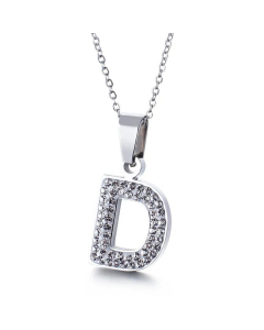 26 Letters Stainless Steel Necklace Full Diamond Female Necklace Wholesale