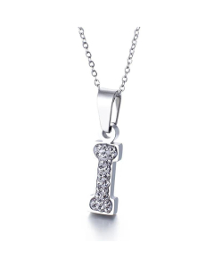 26 Letters Stainless Steel Necklace Full Diamond Female Necklace Wholesale