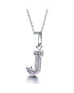 26 Letters Stainless Steel Necklace Full Diamond Female Necklace Wholesale