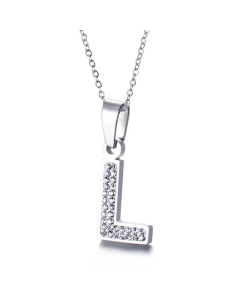 26 Letters Stainless Steel Necklace Full Diamond Female Necklace Wholesale