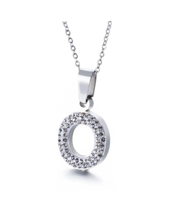 26 Letters Stainless Steel Necklace Full Diamond Female Necklace Wholesale