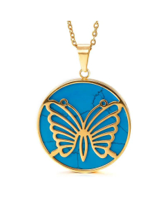 Fashion Personality Butterfly-Shaped Stainless Steel Electroplating Pineapple Pendant