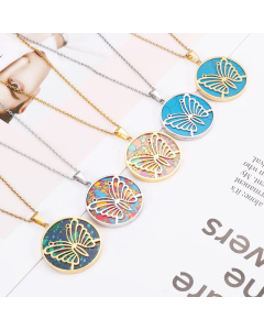 Fashion Personality Butterfly-Shaped Stainless Steel Electroplating Pineapple Pendant