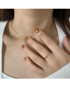 Minimalist Necklace Fashion Stacked Gold Titanium Steel For Daily Wholesale 
