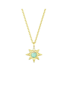  Eight-Pointed Star French Style Design Necklace Fashion Opal Clavicle Chain