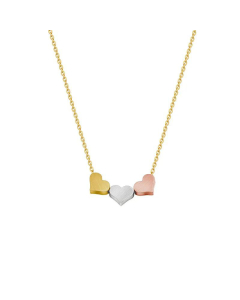 Popular Style Personalized Three-Color Heart-Shaped Heart Clavicle Chain Necklace