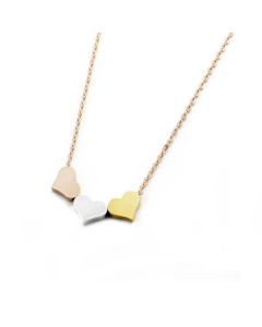Popular Style Personalized Three-Color Heart-Shaped Heart Clavicle Chain Necklace