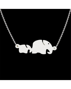 Double Elephant Pendant Titanium Steel Necklace Fine Jewelry Wholesale