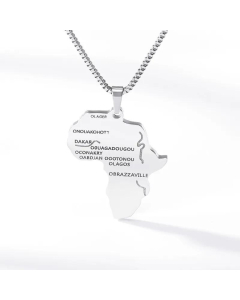 Hot Sale Gold Plated Africa Map Hip-Hop Box Chain Necklace New