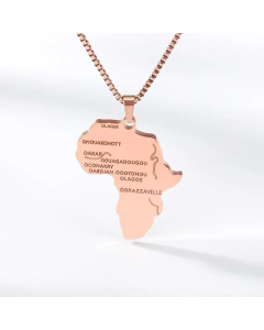 Hot Sale Gold Plated Africa Map Hip-Hop Box Chain Necklace New