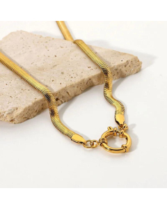 Necklace 5mm Thickness Snake Chain With Soft Round Spring Buckle Stainless Steel Fine Necklace