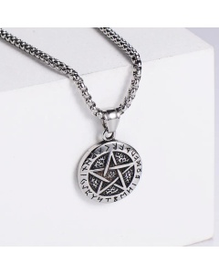 Fashion Geometric Classic Crown Men And Women Stainless Steel Pendant Necklace Wholesale -Steel Color-pendant_only