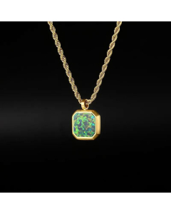 Ins Pop Shell Stone Opal Furnace Gold Plated Stainless Steel Titanium Steel Pendant Necklace