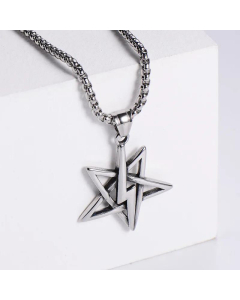 Men And Women Small Five-Pointed Star Lightning Weather Sign Stainless Steel Pendant 