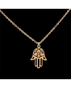 Hand Of Fatima Stainless Steel Necklace Palm Pendant Double Side Stainless Steel Jewelry 