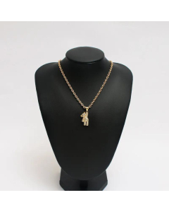 Wholesale Jewelry Minimalism Zircon Bear Titanium Steel Necklace 