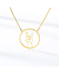 Fine Gesture Hand In Hand Pendant Accessories Fist Stainless Steel Necklace