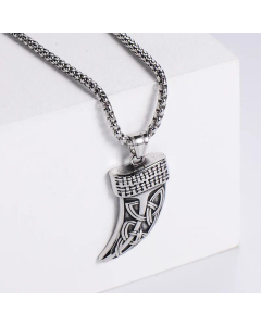 Celtic Knot Element Pattern Knife Shape Pendant Electroplating Gold Black Necklace 