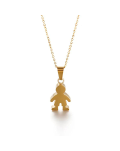 Fashion Accessories Jewelry Gold Boy Small Pendant Stainless Steel Necklace Ins Titanium Steel 