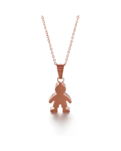 Fashion Accessories Jewelry Gold Boy Small Pendant Stainless Steel Necklace Ins Titanium Steel 