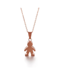 Fashion Accessories Jewelry Gold Boy Small Pendant Stainless Steel Necklace Ins Titanium Steel 