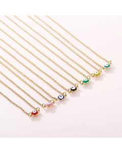 Demon Eye Necklace Blue Eye Necklace Made of Stainless Steel Wholesale Jewelry