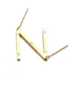26 Beaded Letter-Printing Gold Necklace Popular Necklace Ornament Fine Jewelry-N