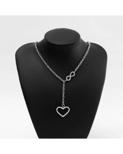 New Fashion Heart Number 8 Pendant Titanium Steel Necklace Ladies Jewelry Wholesale Fine Jewelry 