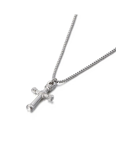Fine Jewelry Stainless Steel Cross Pendant Box Chain Necklace